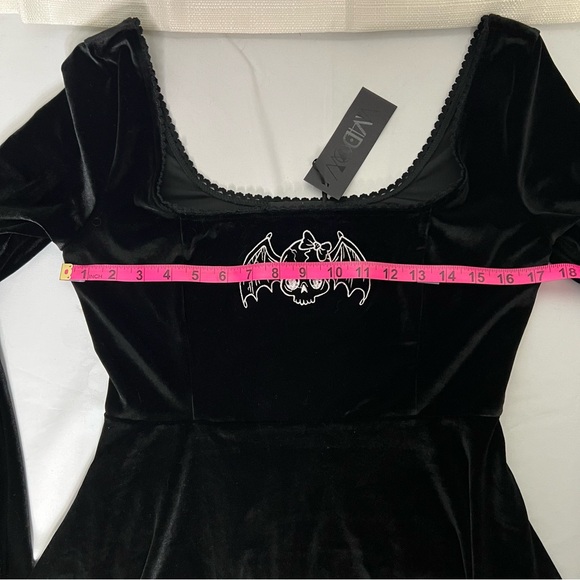 Dolls Kill Widow burial Velvet Bat Mini Dress Bell Sleeve Goth Fairy Grunge Y2K - Picture 7 of 12